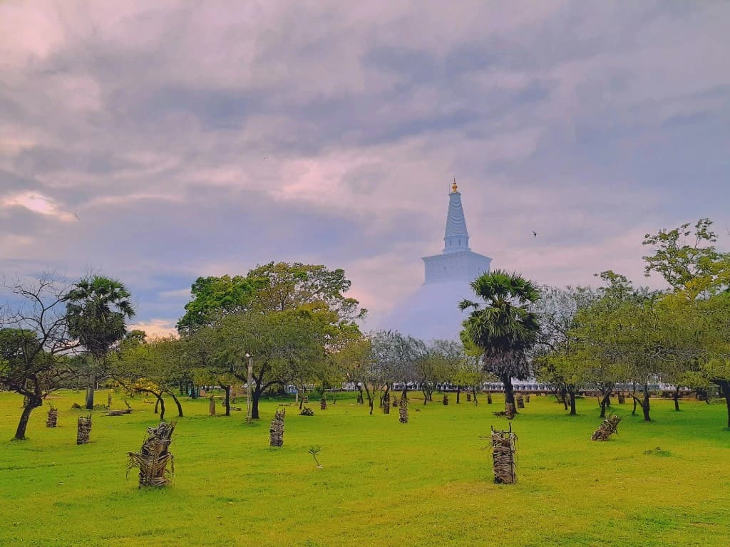 Galle & the coast — Ancient Buddhist stupa and tropical trees in Sri Lanka's Cultural Triangle